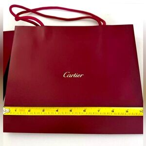 AUTH CARTIER CC PARIS SMALL TOTE PRESENTATION PAPER GIFT BAG RED 10x9x3.5